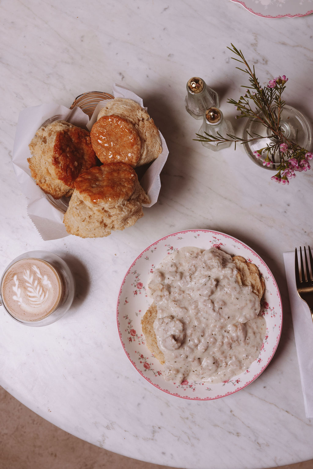 Brunch spread on the patio with Sage menu